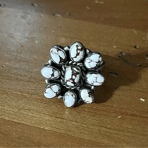 Nizhoni Traders Wild Horse and Sterling Silver Adjustable Ring